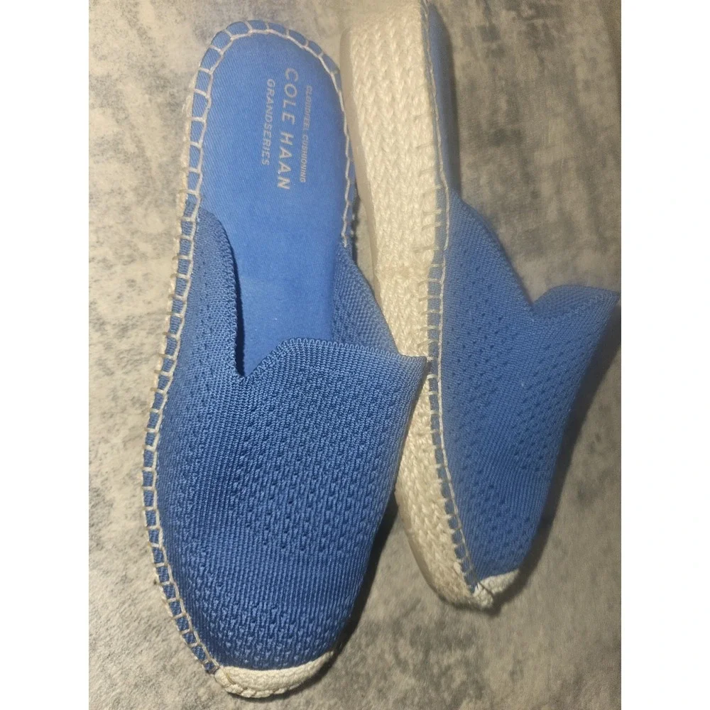 Cole Haan Espadrille Shoes Women's 8 B Cloudfeel Stitchlite Mule Knit Cobalt